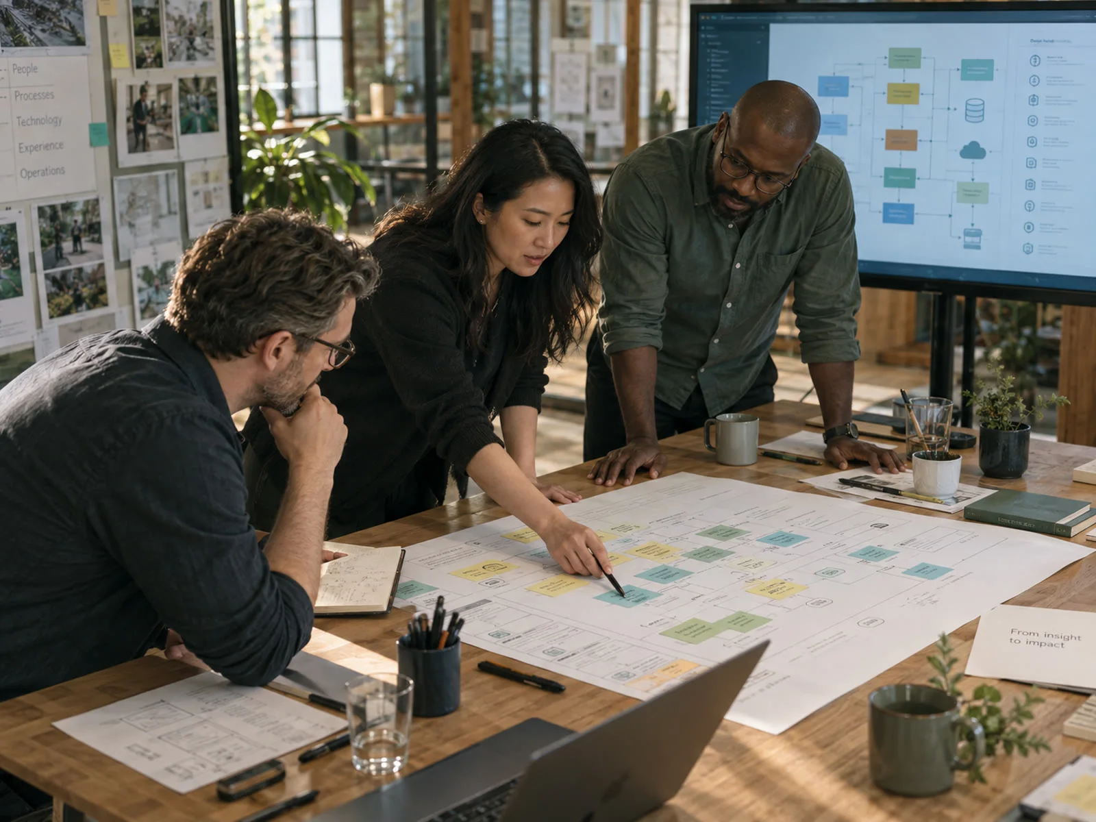 Technology leaders mapping an enterprise operating workflow